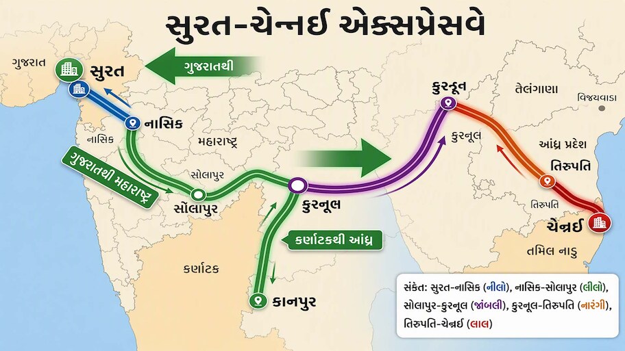 સુરતથી ચેન્નાઈ 16 કલાકમાં, નવા એક્સપ્રેસ-વેથી નાસિક, સોલાપુર, તિરુપતિ સુધી હાઈસ્પીડ કનેક્ટિવિટી, 5 મોટા રાજ્યોને જોડાશે