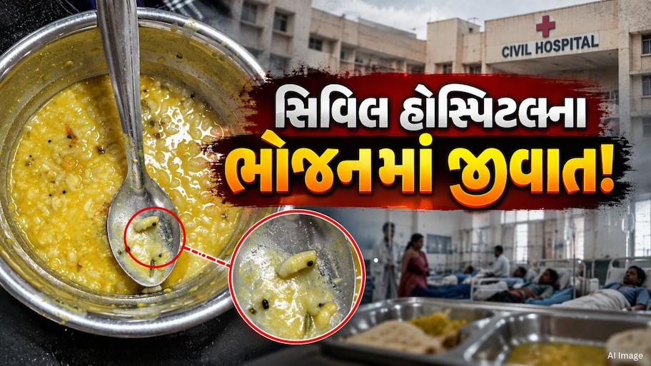 રાજકોટ સિવિલ હોસ્પિટલમાં દર્દીઓના આરોગ્ય સાથે ચેડાં? ભોજનમાં જીવાત મળ્યાનો વીડિયો વાયરલ