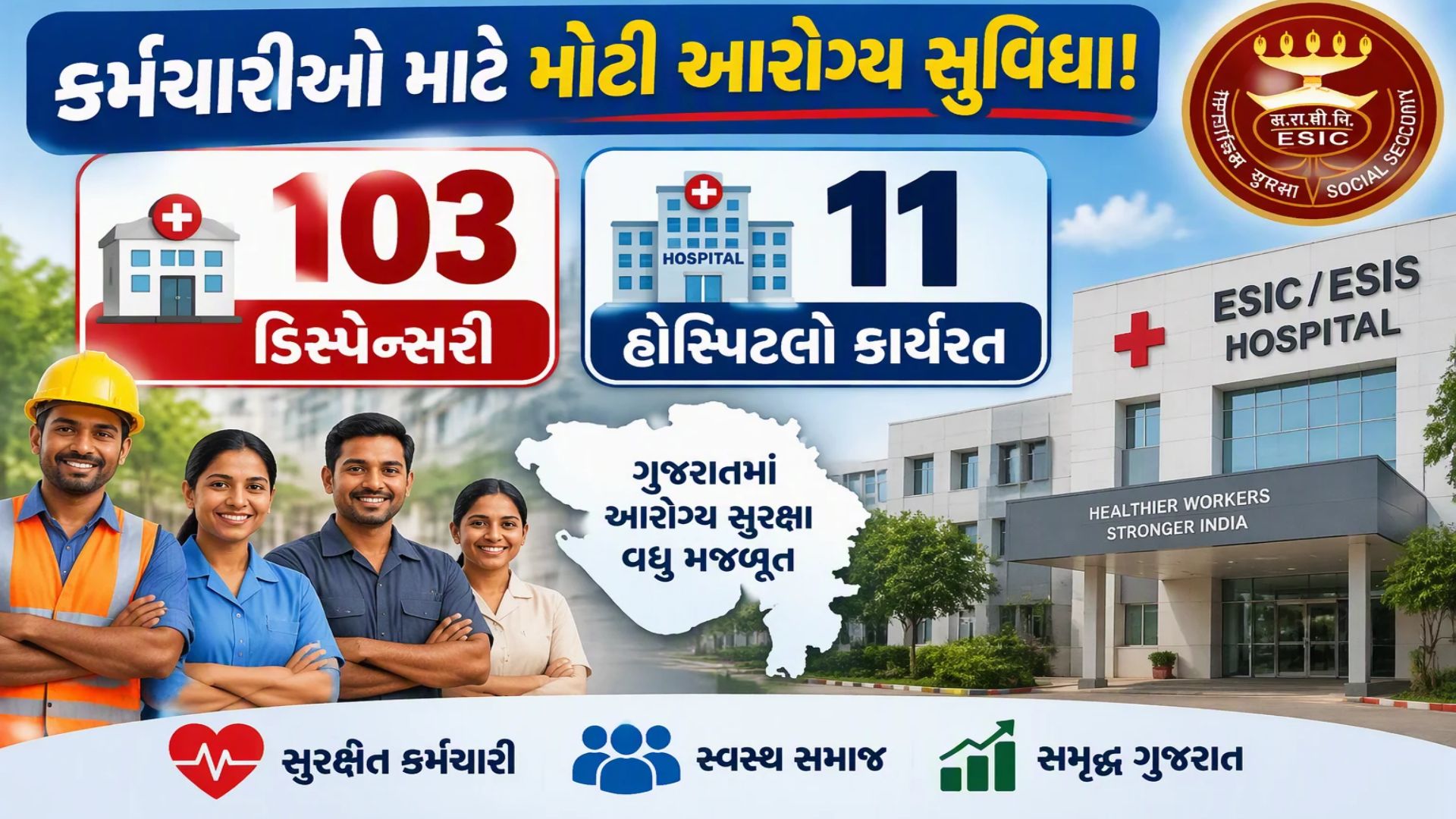 ગુજરાતના 1.20 કરોડ નોકરિયાતો માટે મોટા સમાચાર, હવે મળશે સુરક્ષા કવચ, સરકારે લીધો મોટો નિર્ણય ગુજરાતના 1.20 કરોડ નોકરિયાતો માટે મોટા સમાચાર, હવે મળશે સુરક્ષા કવચ, સરકારે લીધો મોટો નિર્ણય