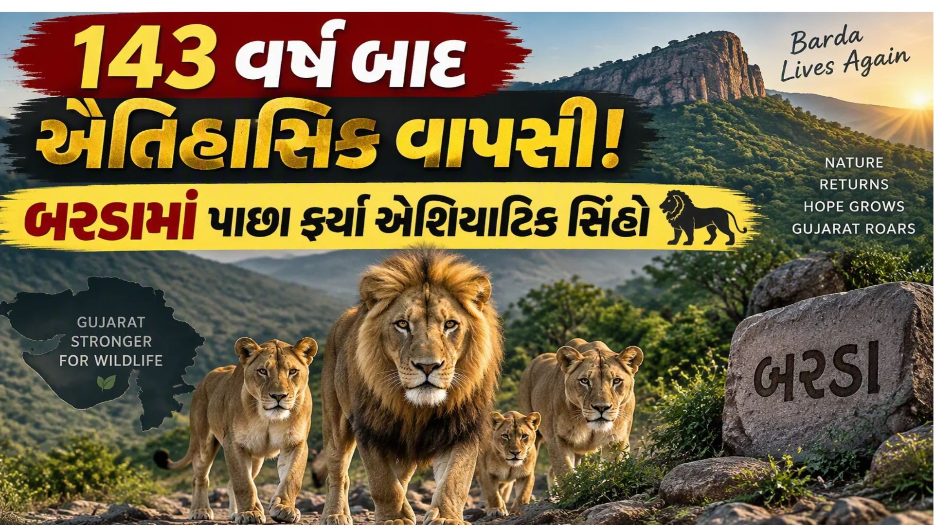ગીર નહીં હવે સિંહોનું બીજુ ઘર બનશે બરડા, પોરબંદર વન તંત્રમાં મોટા ફેરફાર કરવાનો નિર્ણય ગીર નહીં હવે સિંહોનું બીજુ ઘર બનશે બરડા, પોરબંદર વન તંત્રમાં મોટા ફેરફાર કરવાનો નિર્ણય