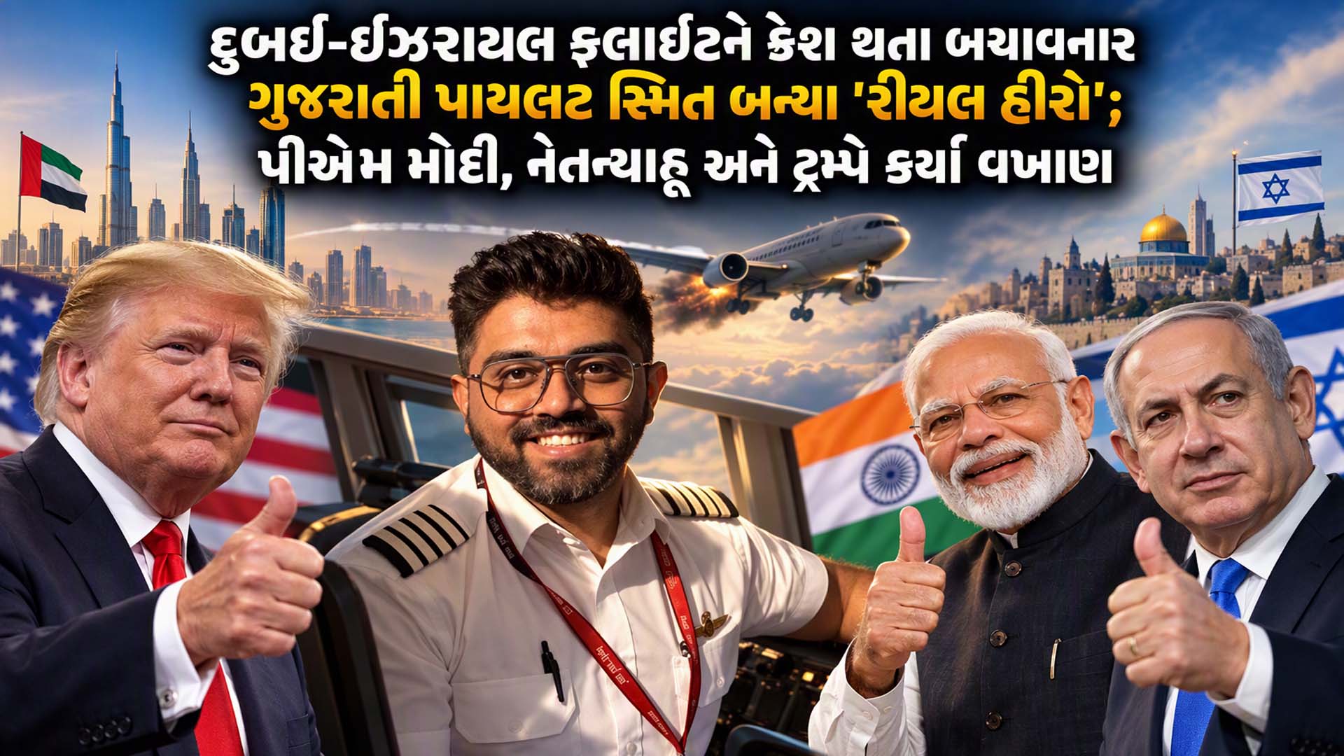 ગુજરાતી પાયલટ સ્મિતની સતર્કતાથી ટળી મોટી વિમાન હોનારત: જાણો PM મોદી, ભૂપેન્દ્ર પટેલ, ટ્રમ્પ અને નેતન્યાહૂએ કેવી રીતે બિરદાવી બહાદુરી ગુજરાતી પાયલટ સ્મિતની સતર્કતાથી ટળી મોટી વિમાન હોનારત: જાણો PM મોદી, ભૂપેન્દ્ર પટેલ, ટ્રમ્પ અને નેતન્યાહૂએ કેવી રીતે બિરદાવી બહાદુરી