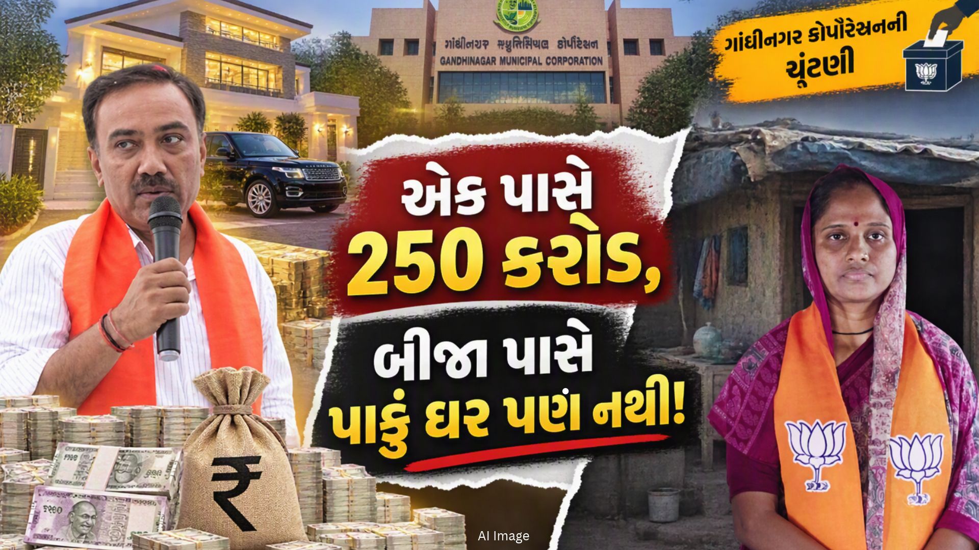 એક પાસે કરોડોની સંપત્તિ, બીજા પાસે પાકું ઘર પણ નથી, ગાંધીનગરમાં ભાજપના બે ઉમેદવારની અનોખી કહાની એક પાસે કરોડોની સંપત્તિ, બીજા પાસે પાકું ઘર પણ નથી, ગાંધીનગરમાં ભાજપના બે ઉમેદવારની અનોખી કહાની