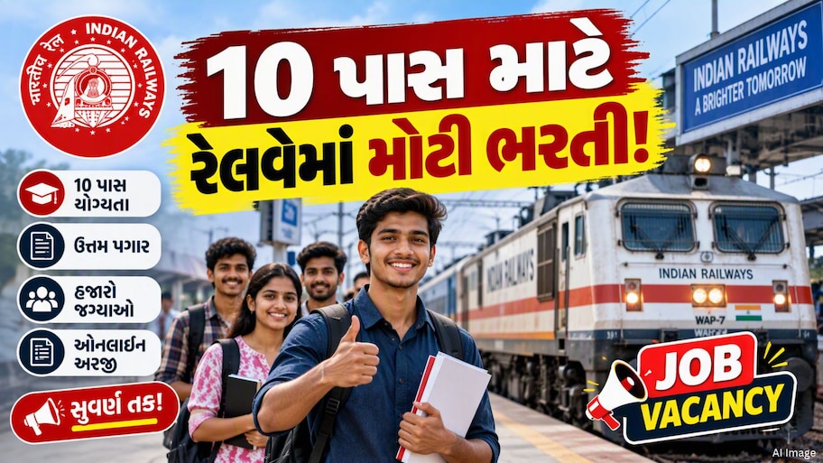 રેલવેમાં આવી મોટી ભરતી! 10 પાસ માટે શાનદાર તક... પરીક્ષા વગર સીધી ભરતી, જાણો ક્યારથી ભરાશે ફોર્મ