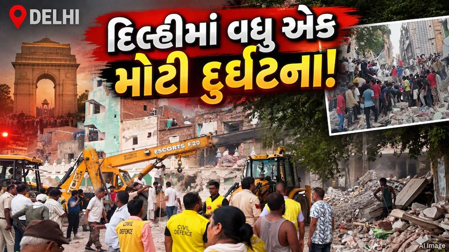 દિલ્હીમાં 5 માળની બિલ્ડિંગ ધરાશાયી, અનેક લોકો દટાયા હોવાની આશંકા, બચાવ કામગીરી ચાલુ