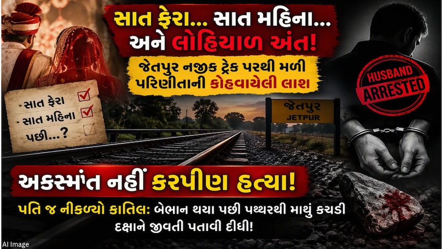 એક શંકા અને સાત મહિનાનું લગ્નજીવન હોમાયું: જેતપુરમાં પતિએ પત્નીને પથ્થર મારી પતાવી દઈ રેલવે ટ્રેક પર ફેંકી