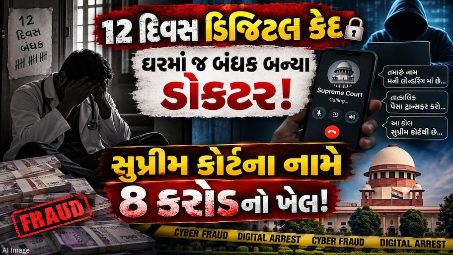 અદ્રશ્ય જેલ અને ₹8 કરોડની લૂંટ! અમદાવાદમાં ડિજિટલ અરેસ્ટનો ભયાનક ખેલ, સુરતથી માસ્ટરમાઈન્ડ ઝડપાયો