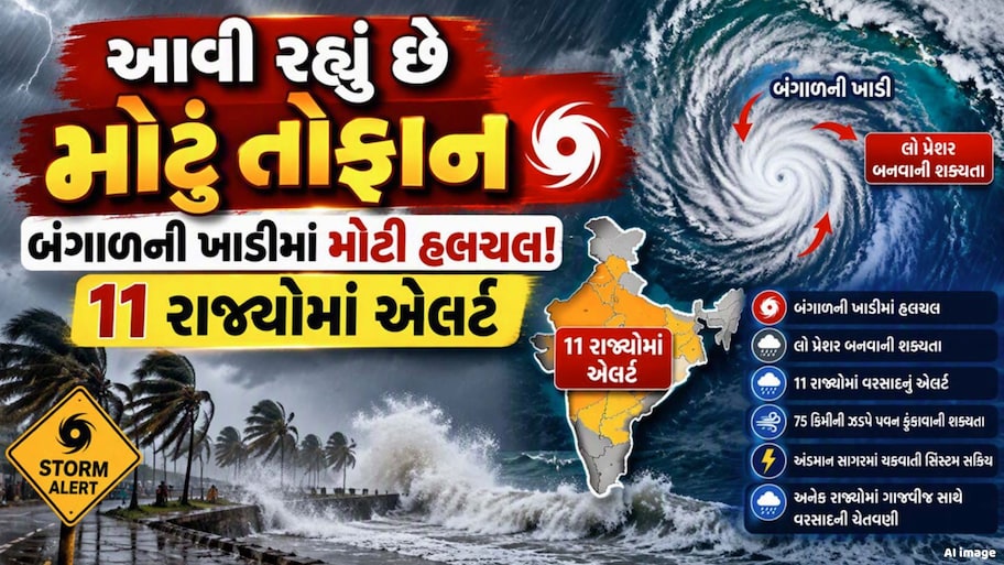 Cyclone Alert: આવી રહ્યું છે વાવાઝોડું તુફાન! આ રાજ્યોમાં થશે ભારેથી અતિભારે વરસાદ, એલર્ટ જાહેર